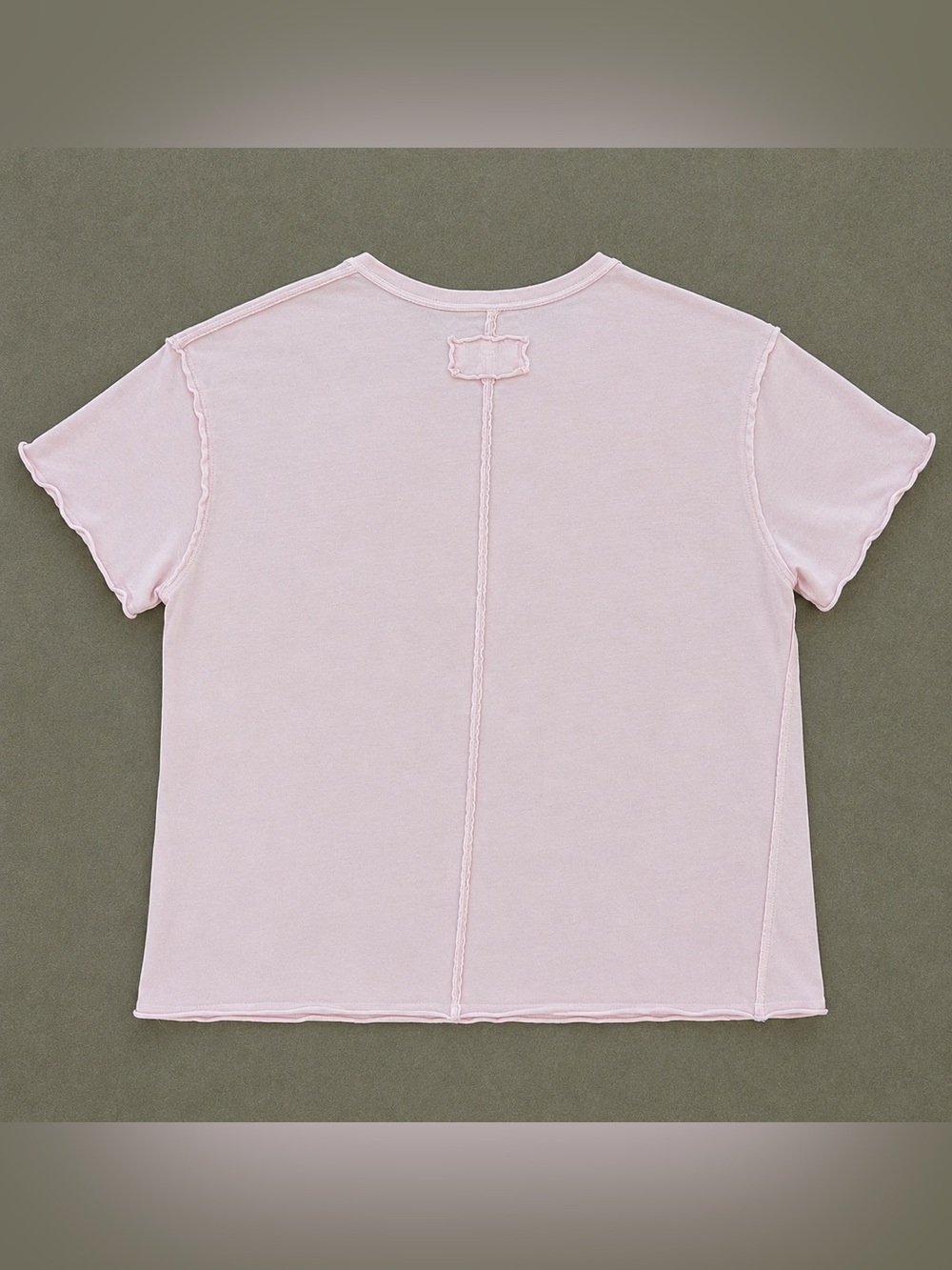 We The Free Pink Raw Seam Slub Tee Exposed Seams Short Sleeve Small - Picture 2 of 7